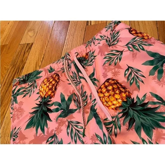Surf Society Swimwear Pink Pineapple Board Surf Swim Shorts Men’s Size XL - Picture 2 of 14